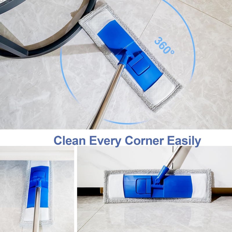 Conliwell 17" Microfiber Mop for Hardwood Floor Cleaning,Mops with 50" Stainless Steel Pole, 1 Reusable & Washable Mop Pad, Wet & Dry Use for Hardwood, Tile, Marble and Vinyl Floors - Image 5